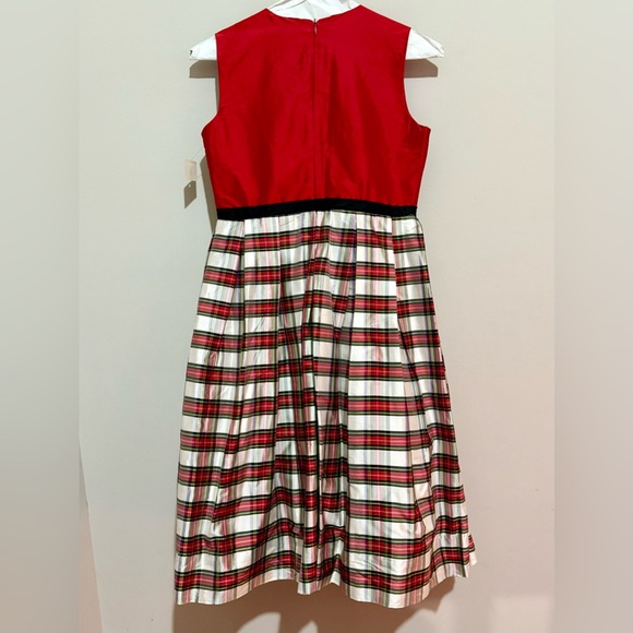 Marco & Lizzy 100% silk/tule Red & plaid, sleeveless dress. NWT Sz 14 paid $200. - Picture 6 of 10
